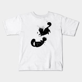 Kawaii Cute Black Cats Kids T-Shirt